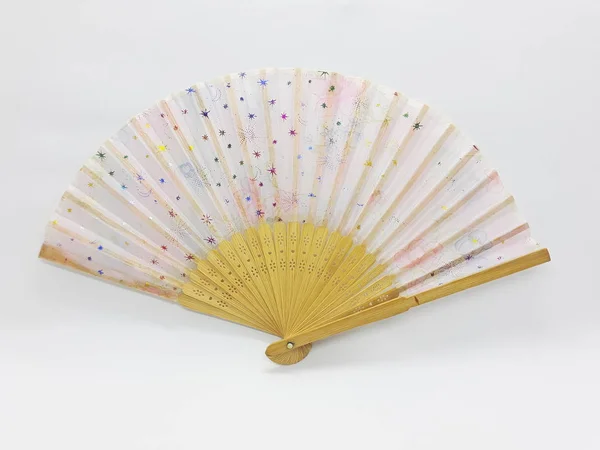 Wooden Bamboo Silk Folding Fan Chinese Japanese Vintage Retro Style Handmade Silk Floral Pattern Hand Fan with a Fabric Sleeve and Tassels for Home Decoration Party Wedding or Dancing Gift - Image