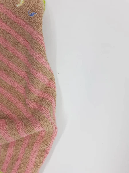Красива Барвиста Тканина Одягу Текстиль Художнім Орнаментом Візерунок Білому Ізольованому — стокове фото