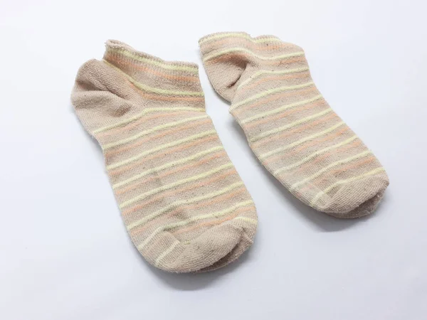 Colorful Beautiful Female Socks Pair White Isolated Background Image — Stock Photo, Image