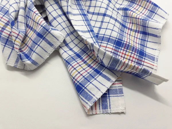 Gyönyörű Színes Ruha Szövet Textil Művészi Dísztárgyakat Mintás Fehér Elszigetelt — Stock Fotó