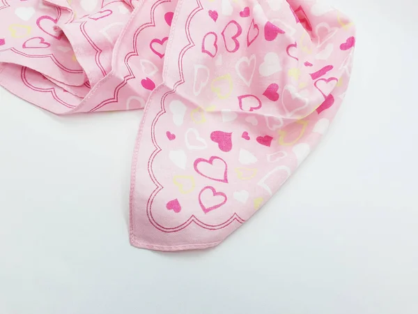 Gyönyörű Pink Színes Ruházati Fabric Művészi Virágos Díszek Pattern Fehér — Stock Fotó