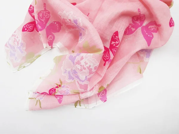 Schöne Rosa Bunte Kleidungsstück Stoff Mit Künstlerischen Floralen Ornamenten Muster — Stockfoto