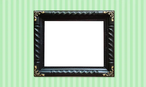 Black Colorful Antique Vintage Classic Stylish Empty Photo Painting Frame — Stock Photo, Image