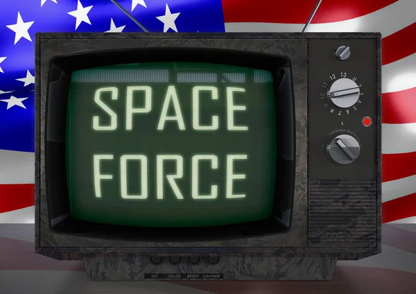 Antika Televizyon Abd Uzay Kuvvetleri Nde Parodi — Stok fotoğraf