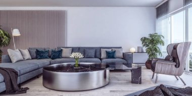 İtalyan tarzı oturma odası, çağdaş, lüks, gün ışığından yararlanma modern iç mekan tasarımları