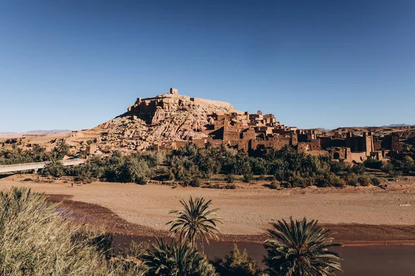 Όμορφη Θέα Του Παλιού Κάστρου Και Σπίτια Λόφο Στο Μαρόκο — Φωτογραφία Αρχείου