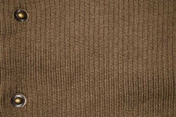 Bruin Gebreid Textuur Met Knoppen — Stockfoto