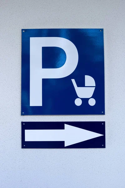 Parkeerplaats Teken Voor Baby Kinderwagens — Stockfoto