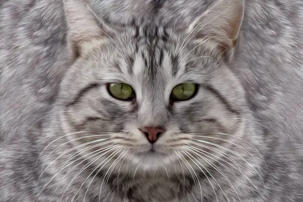 Portrait Light Gray Cat — Stock Photo, Image