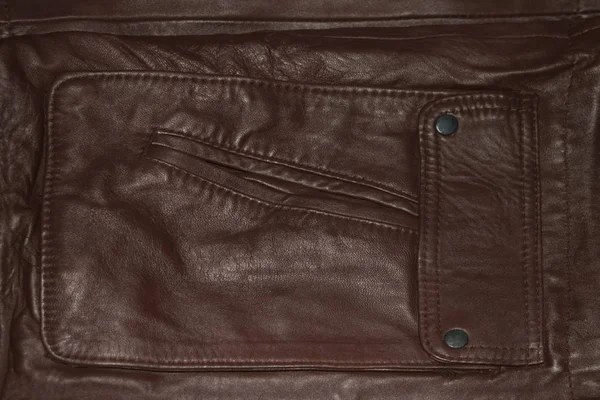 Hintergrund Die Textur Der Lederbekleidung Lederjacke Tasche — Stockfoto