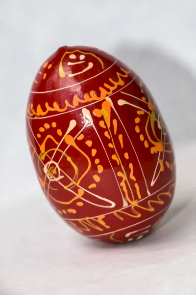 Painted Easter Egg White Background — Stock Photo, Image