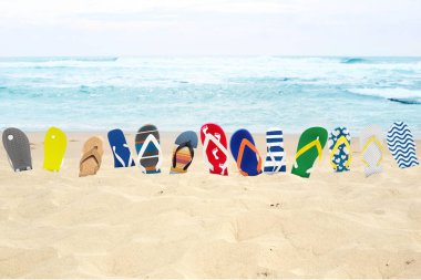 Plaj Flip-flop, yaz tatili denizde