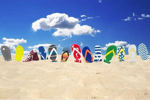 Chanclas Playa Vacaciones Verano Mar — Foto de Stock