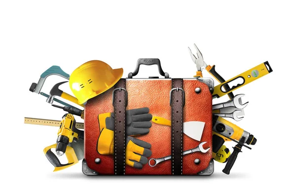 Construction Tools Helmet Bag — Stock Photo, Image