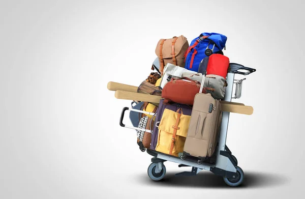 带上一辆车的大手提箱行李游客 — 图库照片