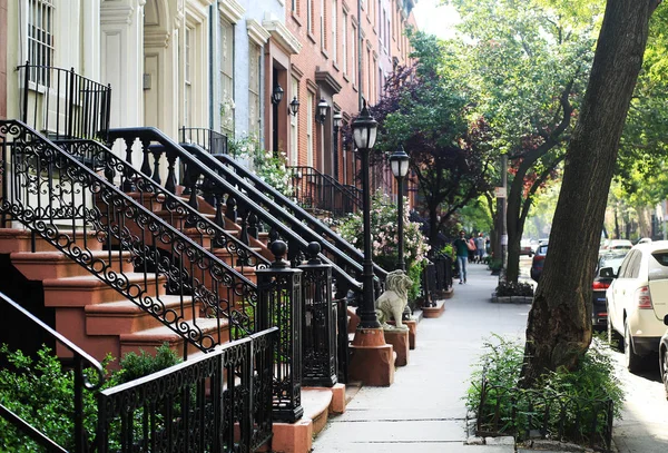 Straat New York Met Voordeuren Weg — Stockfoto