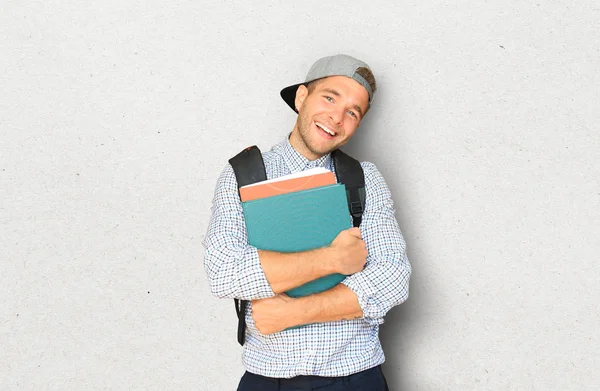 Student Plaid Shirt Baseball Cap — Stock Photo, Image