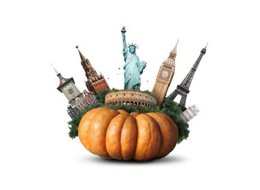 Büyük sarı kabak manzaraları, Cadılar Bayramı tatil ile