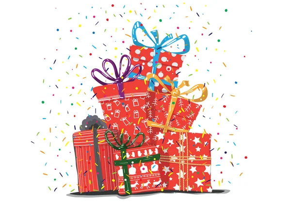 Imagen Vectorial Regalos Navideños — Vector de stock