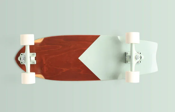 スケートボード 白車輪付き古典的なメープルスケートボード — ストック写真
