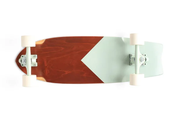 Skateboard Κλασικό Maple Skateboard Λευκούς Τροχούς Εικόνα Αρχείου