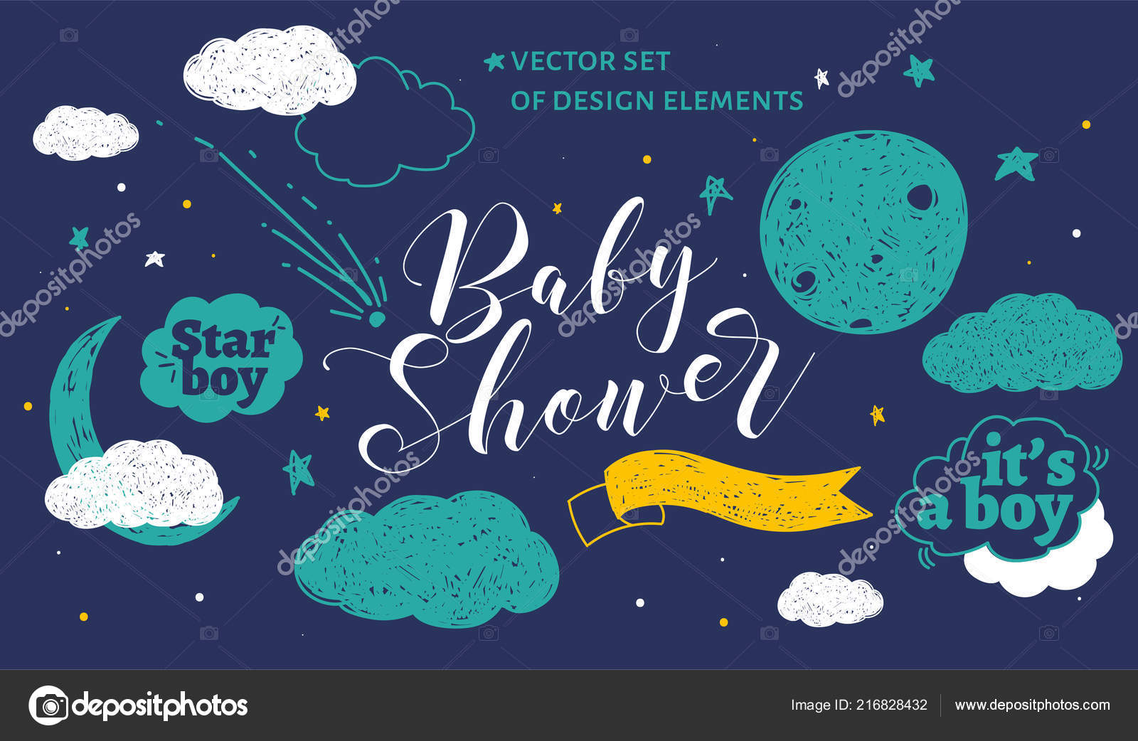 space themed baby shower invitations