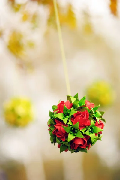 Piękna Kompozycja Kwiatowa Wisząca Ceremonia Ślubna — Zdjęcie stockowe