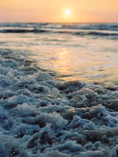 Hermoso Mar Amanecer Paisaje Marino Olas —  Fotos de Stock