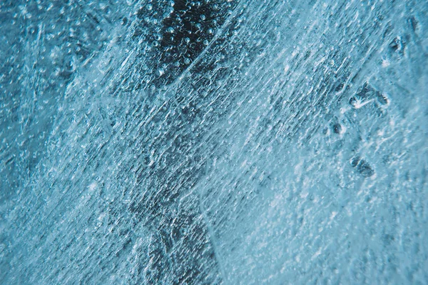 Foto Macro Superfície Gelo Fundo Abstrato Inverno — Fotografia de Stock