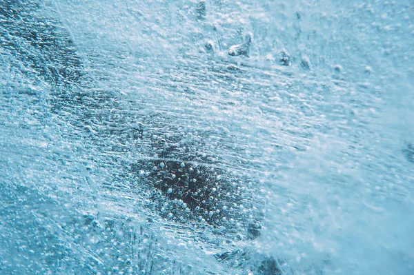 Foto Macro Superfície Gelo Fundo Abstrato Inverno — Fotografia de Stock
