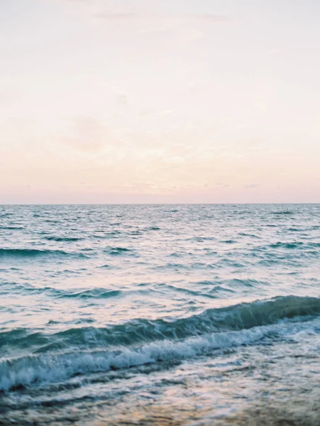 Hermoso Mar Amanecer Paisaje Marino Olas —  Fotos de Stock