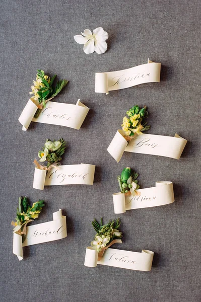 一套美丽的花卉布顿尼耶尔 婚礼装饰 — 图库照片