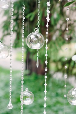 güzel cam baubles ağaç, dekorasyon açık hava düğün töreni için asılı 