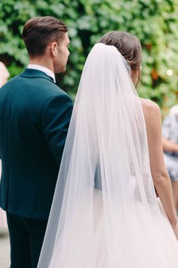 Güzel gelin ve damat, düğün töreni