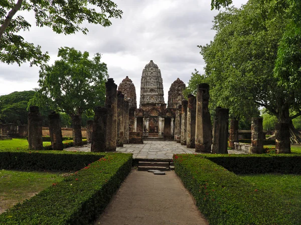 Wat Sawai Tempel Sukhothai Historischer Park Welterbe Liegt Etwa 350 — Stockfoto