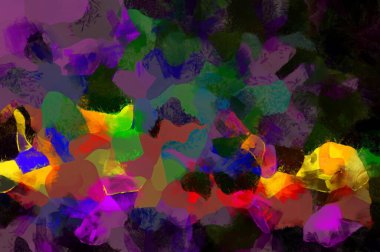 Resim tarzı arkaplan resmi, soyut desen, çeşitli canlı renkler, yağlı boya deseni