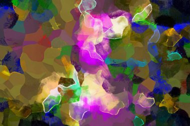 Resim tarzı arkaplan resmi, soyut desen, çeşitli canlı renkler, yağlı boya deseni