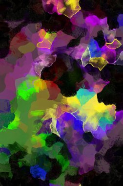 Resim tarzı arkaplan resmi, soyut desen, çeşitli canlı renkler, yağlı boya deseni