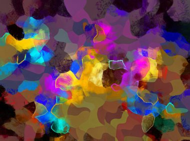 Resim tarzı arkaplan resmi, soyut desen, çeşitli canlı renkler, yağlı boya deseni