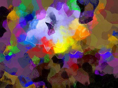 Resim tarzı arkaplan resmi, soyut desen, çeşitli canlı renkler, yağlı boya deseni