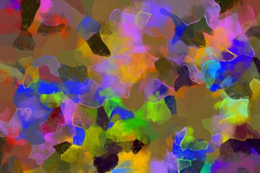 Resim tarzı arkaplan resmi, soyut desen, çeşitli canlı renkler, yağlı boya deseni