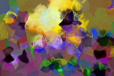 Resim tarzı arkaplan resmi, soyut desen, çeşitli canlı renkler, yağlı boya deseni