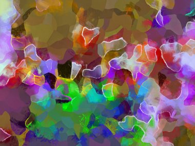 Resim tarzı arkaplan resmi, soyut desen, çeşitli canlı renkler, yağlı boya deseni