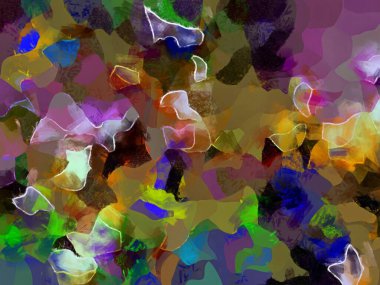 Resim tarzı arkaplan resmi, soyut desen, çeşitli canlı renkler, yağlı boya deseni