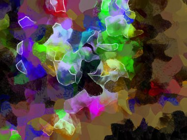 Resim tarzı arkaplan resmi, soyut desen, çeşitli canlı renkler, yağlı boya deseni