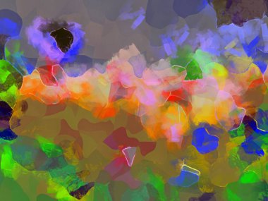 Resim tarzı arkaplan resmi, soyut desen, çeşitli canlı renkler, yağlı boya deseni