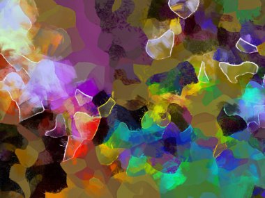 Resim tarzı arkaplan resmi, soyut desen, çeşitli canlı renkler, yağlı boya deseni