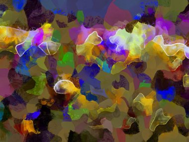 Resim tarzı arkaplan resmi, soyut desen, çeşitli canlı renkler, yağlı boya deseni