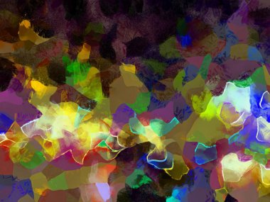 Resim tarzı arkaplan resmi, soyut desen, çeşitli canlı renkler, yağlı boya deseni