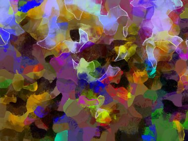 Resim tarzı arkaplan resmi, soyut desen, çeşitli canlı renkler, yağlı boya deseni